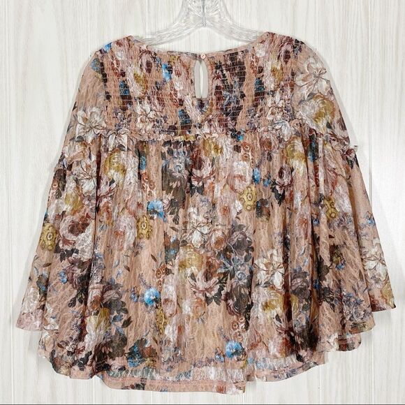 Anthropologie | Akemi + Kin | Floral Lace Patrizia Bell Sleeve Top Size X Small - Picture 2 of 6